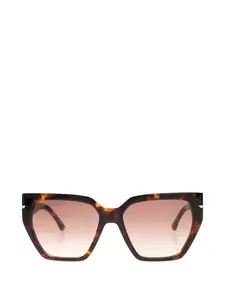 Солнцезащитные очки в геометричной оправе Victoria Beckham, коричневый