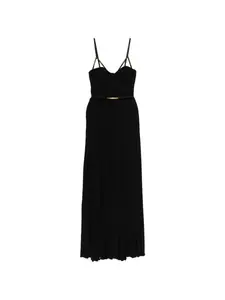 Макси-платье-бюстье с поясом Elisabetta Franchi, черный