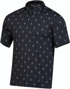 Новая мужская поло-рубашка Under Armour с принтом "Плейофф 3.0" - выберите размер и цвет!, Boats Print Black