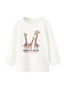 Рубашка MANGO KIDS Jirafam, от белого