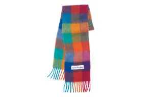 Шарф вязаный унисекс фуксия/желтый/синий Acne Studios