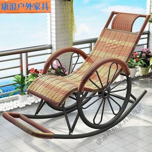 Yu Senyi Кресло-качалка из ротанга с двойными колесами и плоской проволокой, tiger stripe