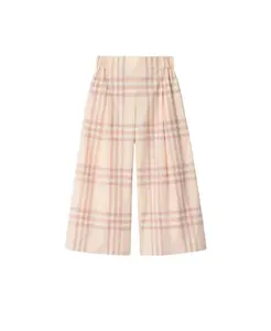 Хлопковые клетчатые брюки для девочек - для малышек, девочек постарше Burberry, бежевый