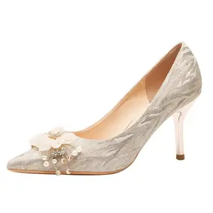 Женские туфли на тонком каблуке и высоком каблуке GOSO, Champagne Gold