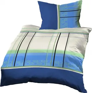 Постельное белье 140x200 + 70x90 см, хлопковый сатин, 36107, синий Gerald Wittmann
