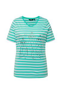 Футболка с принтом STRIPED ANIMAL GRAPHIC Ulla Popken, бирюзовый