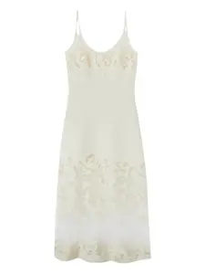 Платье миди с цветочным кружевом Ermanno Scervino, белый