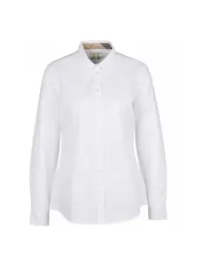 Белая рубашка в клетку дервент Barbour, белый