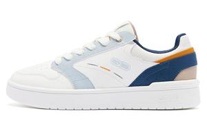 Скользоустойчивые низкие скейтерские кроссовки мужские бело-синие QIAODAN