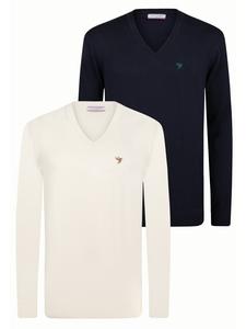 Свитер цвета экрю-нэви Felix Hardy