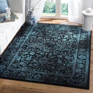 Ковер SAFAVIEH, 183 x 275 см, Adirondack Collection - Black & Teal, Oriental Distressed Design, Non-Shedding & Easy Care, идеально подходит для помещений с высокой проходимостью в гостиной, спальне (ADR109K)