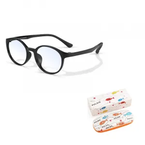 PULAIS Пластиковая круглая оправа для очков детская, PR20028-B01 Bright Black