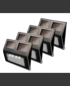 Солнечный металлический светодиодный палубный светильник - отделка из нержавеющей стали - 4 лампы Maxsa Innovations, copper