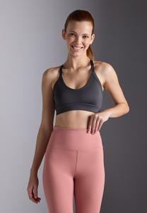 Бюстгальтер Even&Odd active ESSENTIAL MEDIUM SUPPORT SPORTS BRA WITH ADJUSTABLE CROSS BACK, Dark Grey