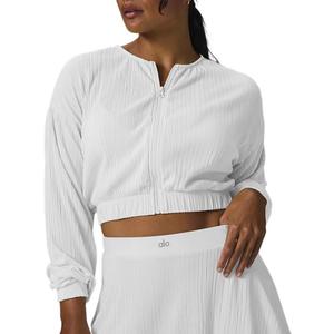 Alo Yoga Короткая плиссированная куртка женская, White