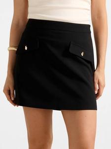 Хаки мини-юбка с карманом Forever New, Black