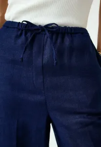 Брюки с широкими штанинами и поясом на завязках, укороченного кроя. Next, Navy