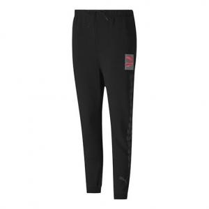 Спортивные брюки (WMNS) PUMA Knitting Sports Trousers Black/Red 599190-51