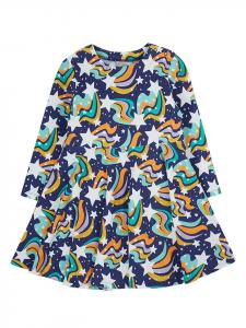 Frugi Платье "Уютная скейтбордистка" с яркими узорами