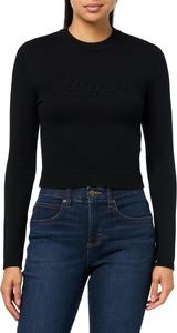 HUGO Женский свитер с ретро-логотипом, Black Gloss