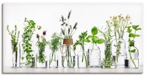 Картина на холсте Artland Öle mit Kräutern, 100x50x2 см, зеленый