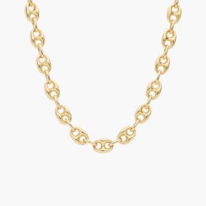 18-дюймовое объемное ожерелье в виде якоря из 14-каратного желтого золота (5,75 мм) Blue Nile