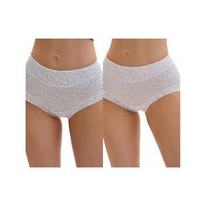 2 пачки женских трусов с цветочным принтом, завышенная талия, полное покрытие, контроль живота Inspire Chic, Blue Purple