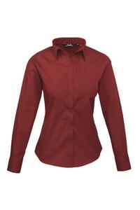 Поплиновая блузка с длинным рукавом. Простая рабочая рубашка. Premier, красный