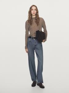 Вязаный свитер из смесовой шерсти с воротником-стойкой Massimo Dutti, washed