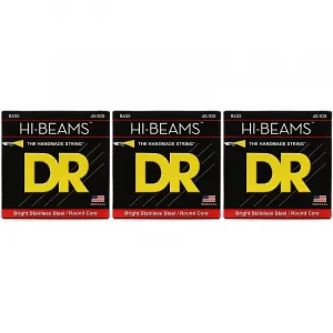 D.R Strings Струны для бас-гитары DR Strings MR-45 Hi-Beam из нержавеющей стали - .045-.105 Средние (упаковка 3 шт.)