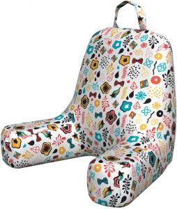 Наволочка для подушки для чтения Lunarable, красочная, с мультяшным рисунком в стиле ручной работы и абстрактными цветочными мотивами, летняя, без наполнителя, из мягкой ткани, маленькая, разноцветная., Multicolor