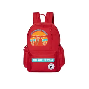 Converse Оригинальный рюкзак среднего размера с милым принтом унисекс красный, Red