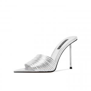 Shesrim Серебряные женские противоскользящие шлепанцы с резиновой износостойкой подошвой, цвет Silver