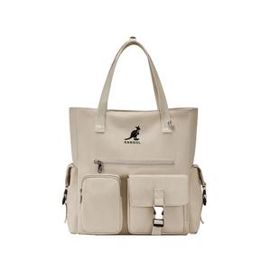 KANGOL Студенческий рюкзак из ткани большого размера унисекс ледниково-синий черный бежевый умбра слоновая кость белый, Beige Umber