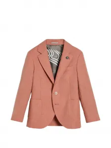 Пиджак из ткани мулине Brunello Cucinelli Kids, оранжевый