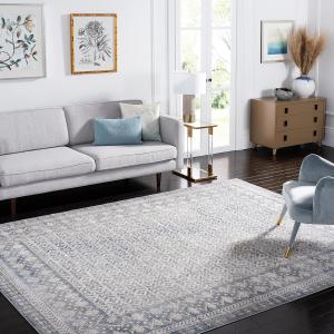 Ковер SAFAVIEH, 244 x 305 см, Brentwood Collection Ivory / Light Grey BNT899C Traditional Oriental Distressed Non-Shedding для гостиной, спальни, столовой, домашнего офиса