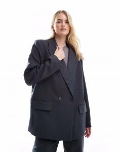 Строгий пиджак Tall с узором «ёлочка» в цвете тёмно-серый меланж Vero Moda Tall