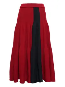 Плиссированная миди-юбка каскадом CFCL, красный