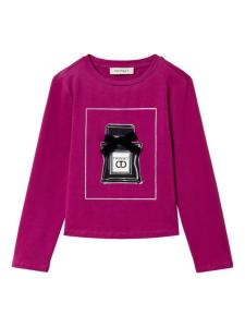 Футболка с графическим принтом и блестками TWINSET Kids, фиолетовый