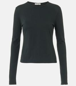 Футболка Seruni из хлопкового джерси The Row, Faded Black