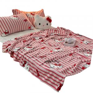 Пледы, пледы для дивана и флисовые одеяла Sanrio, Single Layer Blanket - Line Kitty Cat