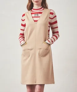 Юбка-свитер с V-образным вырезом Studio Picone, цвет Beige(019)