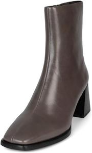 Женские классические ботильоны YDN с средним высоким широким каблуком, квадратным носком и боковой молнией, зимние ботинки, повседневная и вечеринка, размер 4-16 US, Grey