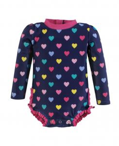 Детский купальник-рашгард с цветочным принтом Hudson Baby, Navy hearts