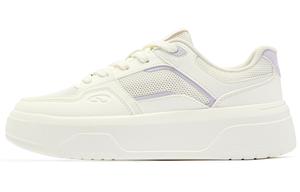 QIAODAN Нескользящие износостойкие низкие кроссовки для скейтбординга женские бежево-фиолетовые