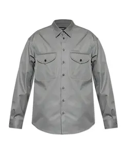 Рубашка с вышитым логотипом Dsquared2, серый