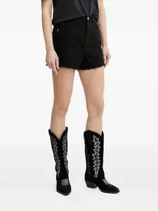 Шорты с вышитым логотипом и бахромой Patrizia Pepe, черный