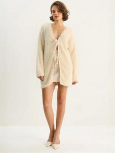 Bianco Lucci Кардиган из трикотажа в натуральном белом цвете