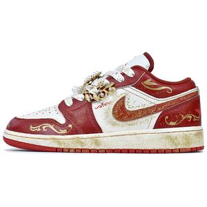 Jordan Кроссовки Air 1 Abrasion Resistant Low top Vintage баскетбольные женские белые красные