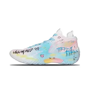 Амортизация Shudder, износостойкие баскетбольные кроссовки Mid top для мужчин LINING, синий